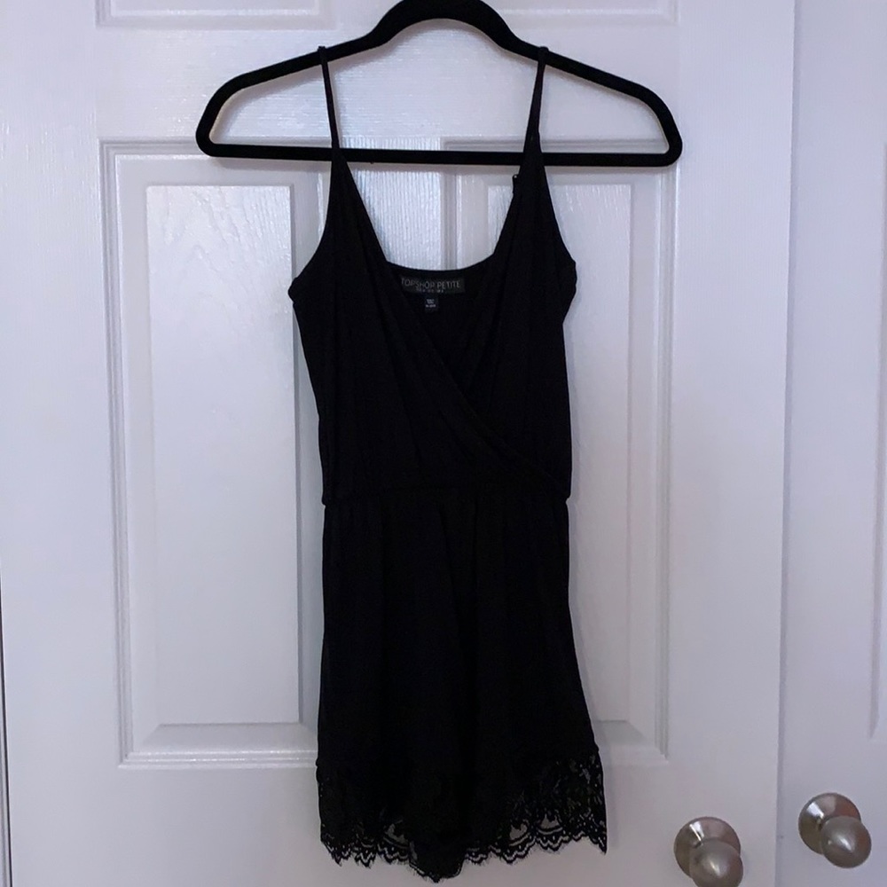 TOPSHOP Black Lace Romper